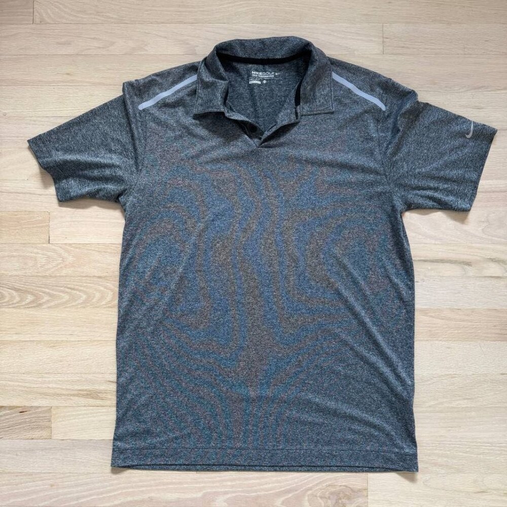 Nike Dri Fit Mens Polo golf shirt Gray Athletic top Size Medium